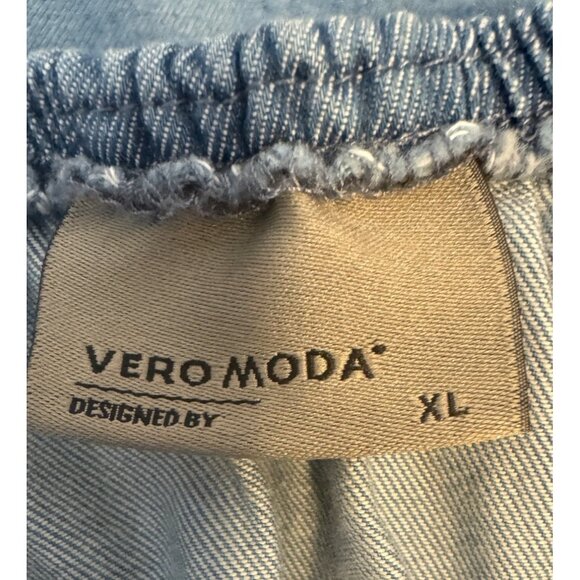 2/$30 Vero Moda Chambray Frill Dress XL 100% Cotton Light Blue - Picture 4 of 12